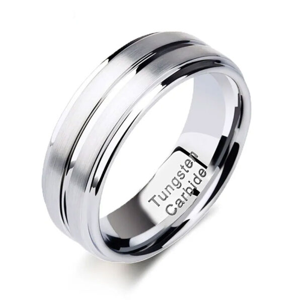 Silver Line Brushed Silver Wedding Band